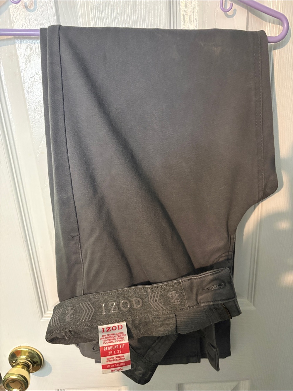 IZOD Men's Dark Charcoal Dress Pants - Regular Fit